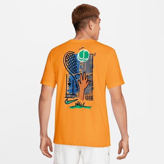 Nike Court Heritage Erkek Turuncu Tenis T-Shirt