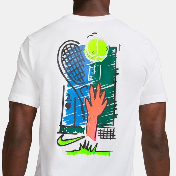 Nike Court Heritage Erkek Beyaz Tenis T-Shirt