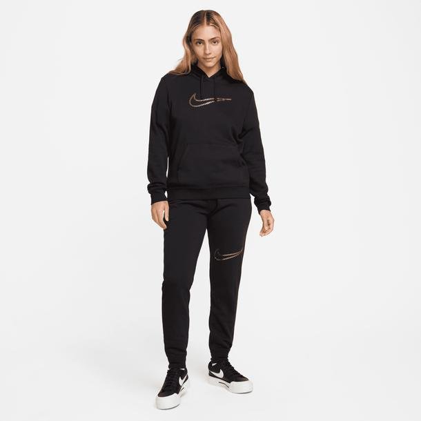 Nike Sportswear Club Fleece Shine Kadın Siyah Eşofman Altı