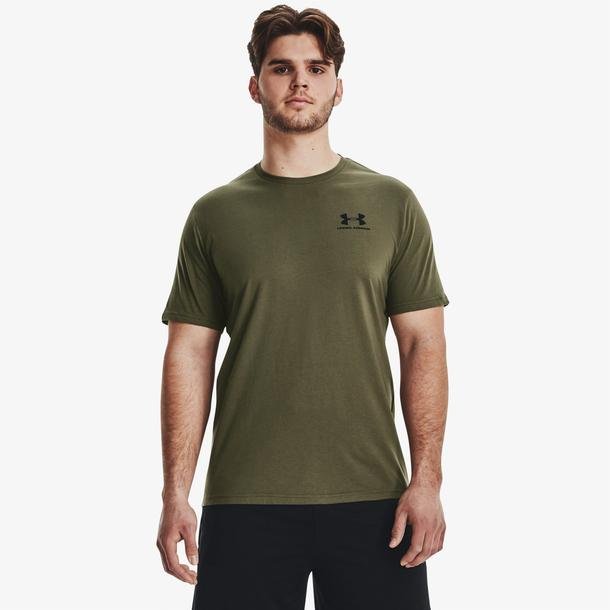 Under Armour Sportstyle Left Chest Erkek Yeşil Antrenman T-Shirt