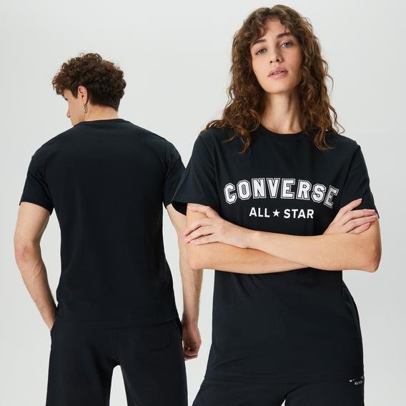 Converse Classic Fit All Star Center Front  Unisex Siyah T-Shirt