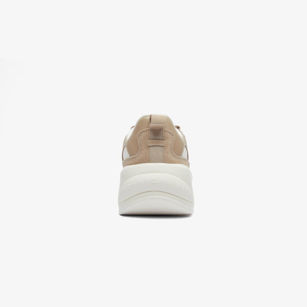 Tommy Hilfiger Premium Runner Mix Kadın Bej Sneaker