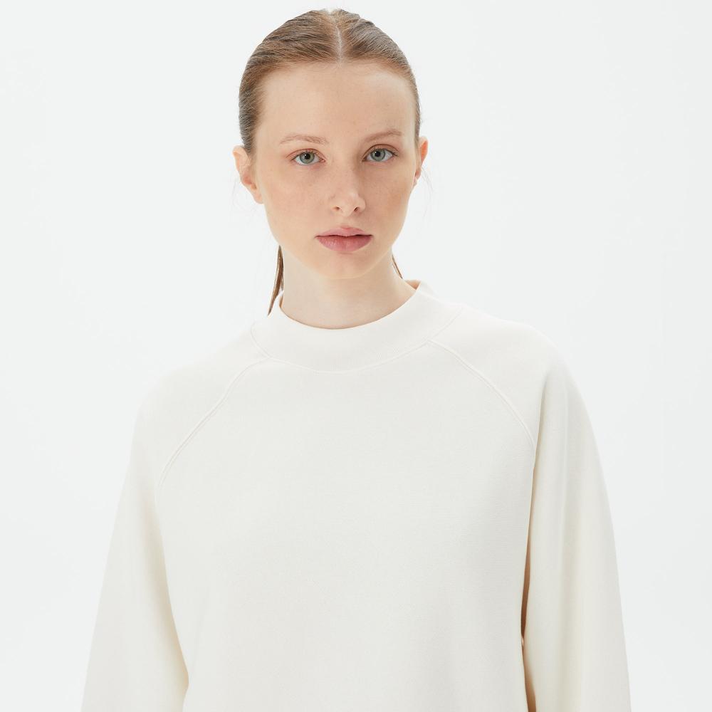 Champion Crewneck Kadın Beyaz Sweatshirt