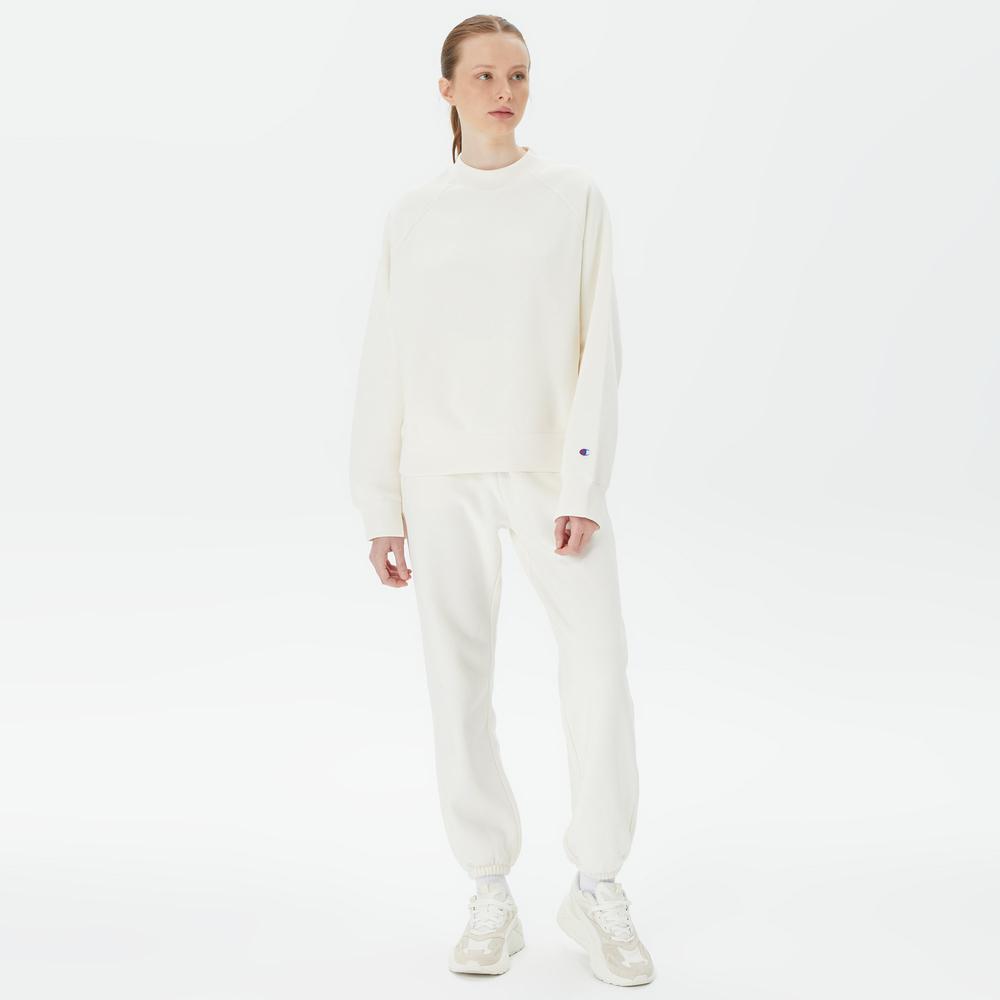 Champion Crewneck Kadın Beyaz Sweatshirt