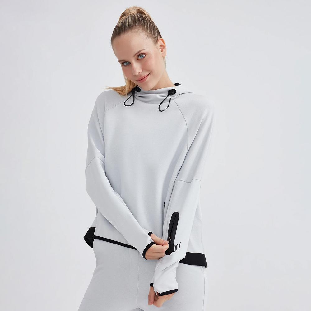 Skechers 2XI-Lock Kadın Gri Sweatshirt