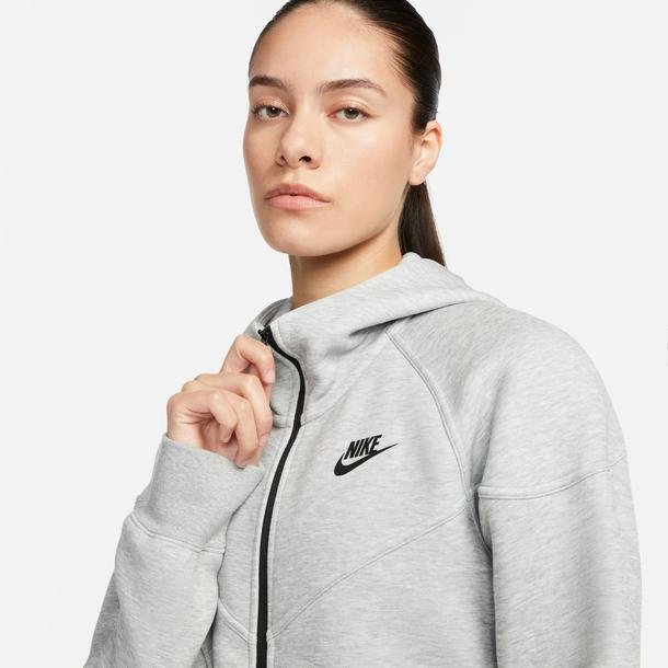Nike Sportswear Tech Fleece Kadın Gri Günlük Eşofman Üstü