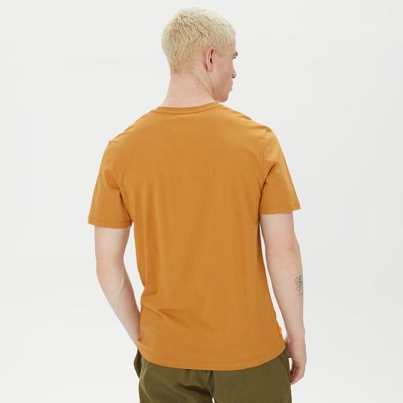 Timberland Ss Stack Logo Print Tee Erkek Regular Kahverengi T-Shirt