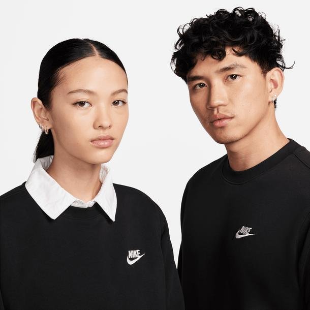 Nike Sportswear Club Crew French Terry Erkek Siyah Günlük Sweatshirt
