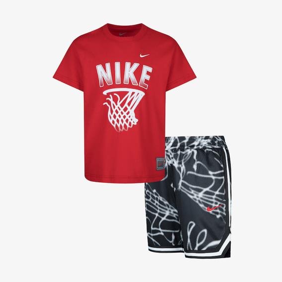 Nike Cob Mesh Çocuk Renkli T-shirt ve Şort Seti