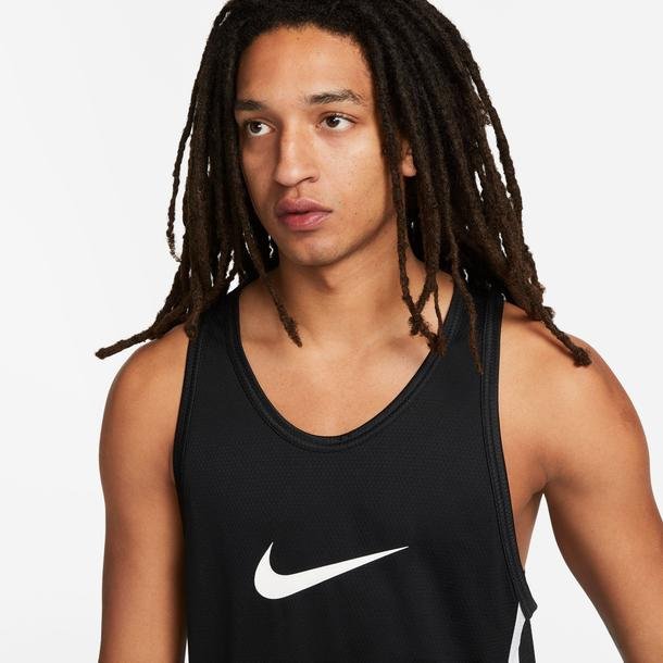 Nike Icon Dri-Fit Erkek Siyah Basketbol Forması