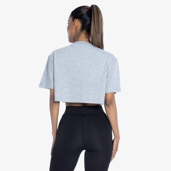 New Balance Lifestyle Crop Kadın Gri T-Shirt