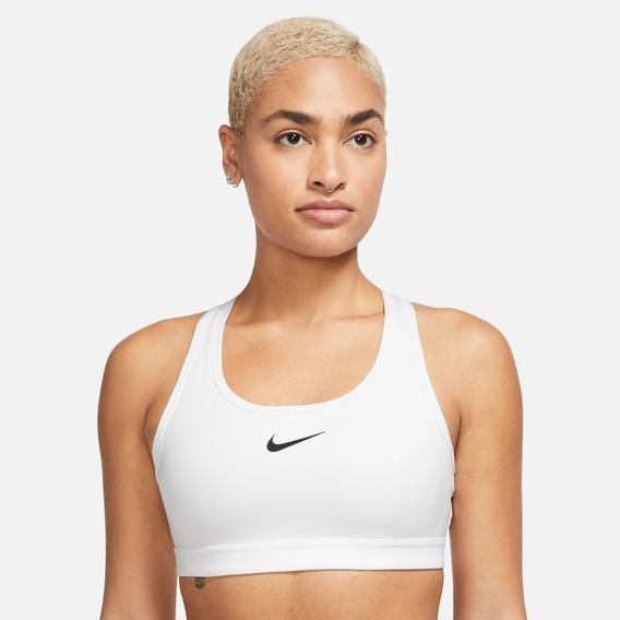 Nike Swoosh Med Sport Kadın Beyaz Antrenman Bra