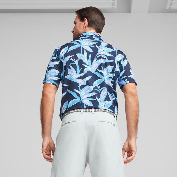 Puma X Palm Tree Crew Erkek Mavi Golf Polo T-Shirt