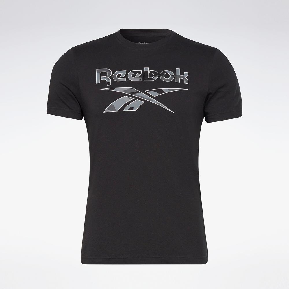 Reebok Identity Camo Erkek Siyah T-Shirt