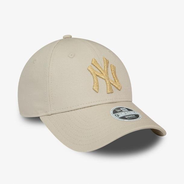 New Era New York Yankees Metallic Logo Kadın Bej Şapka