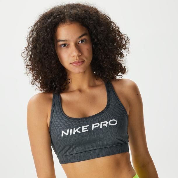 Nike Pro Swoosh Light Support Kadın Gri Antrenman Bra