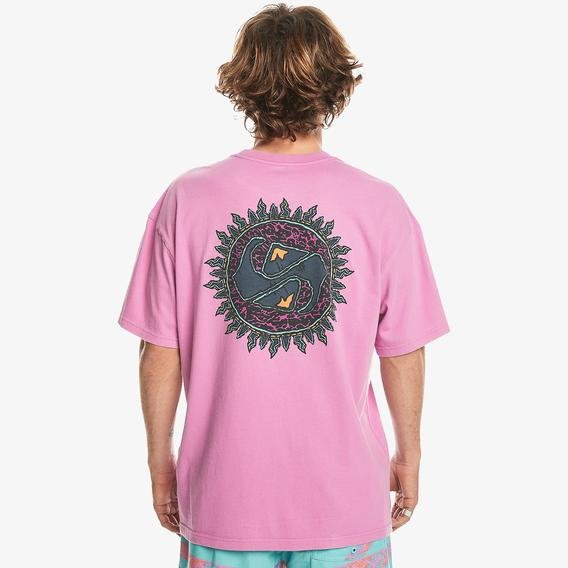 Quiksilver Spin Cycle Erkek Pembe Günlük T-Shirt