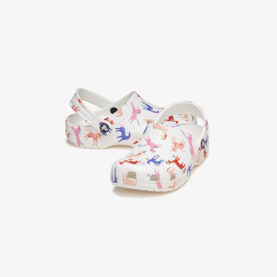 Crocs Classic Character Print K Çocuk Beyaz Terlik