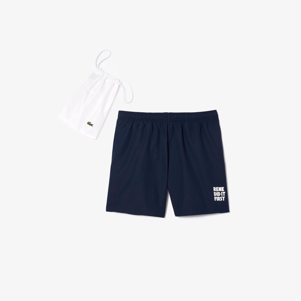 Lacoste Erkek Baskılı Lacivert Mayo Şort