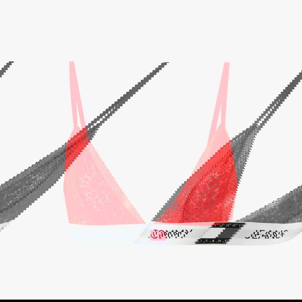 Tommy Jeans Unlined Triangle Kadın Kırmızı Bra