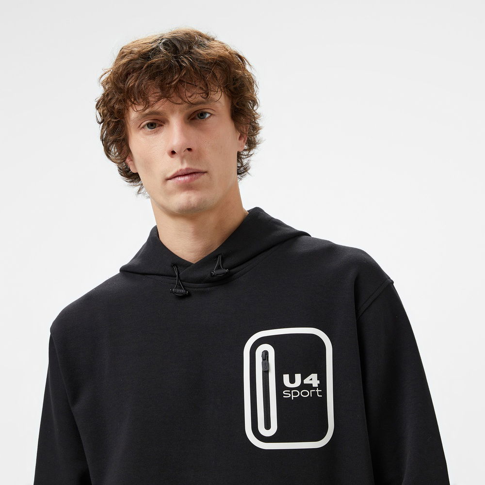 United4 Sport Erkek Siyah Antrenman Sweatshirt