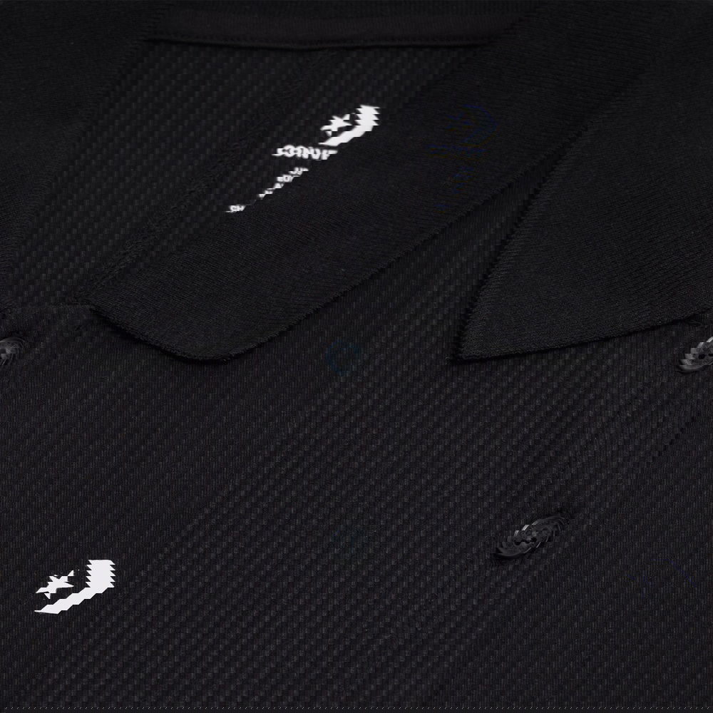 Converse Slim Button-Up Kadın Siyah T-Shirt