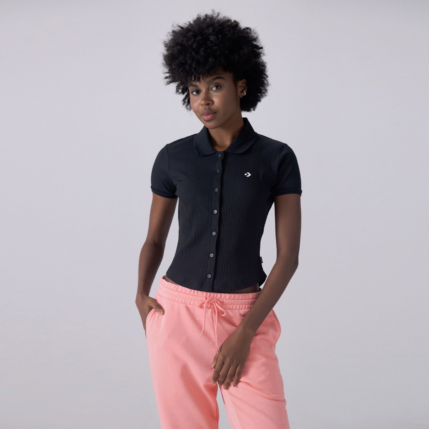 Converse Slim Fit Kadın Pembe Polo