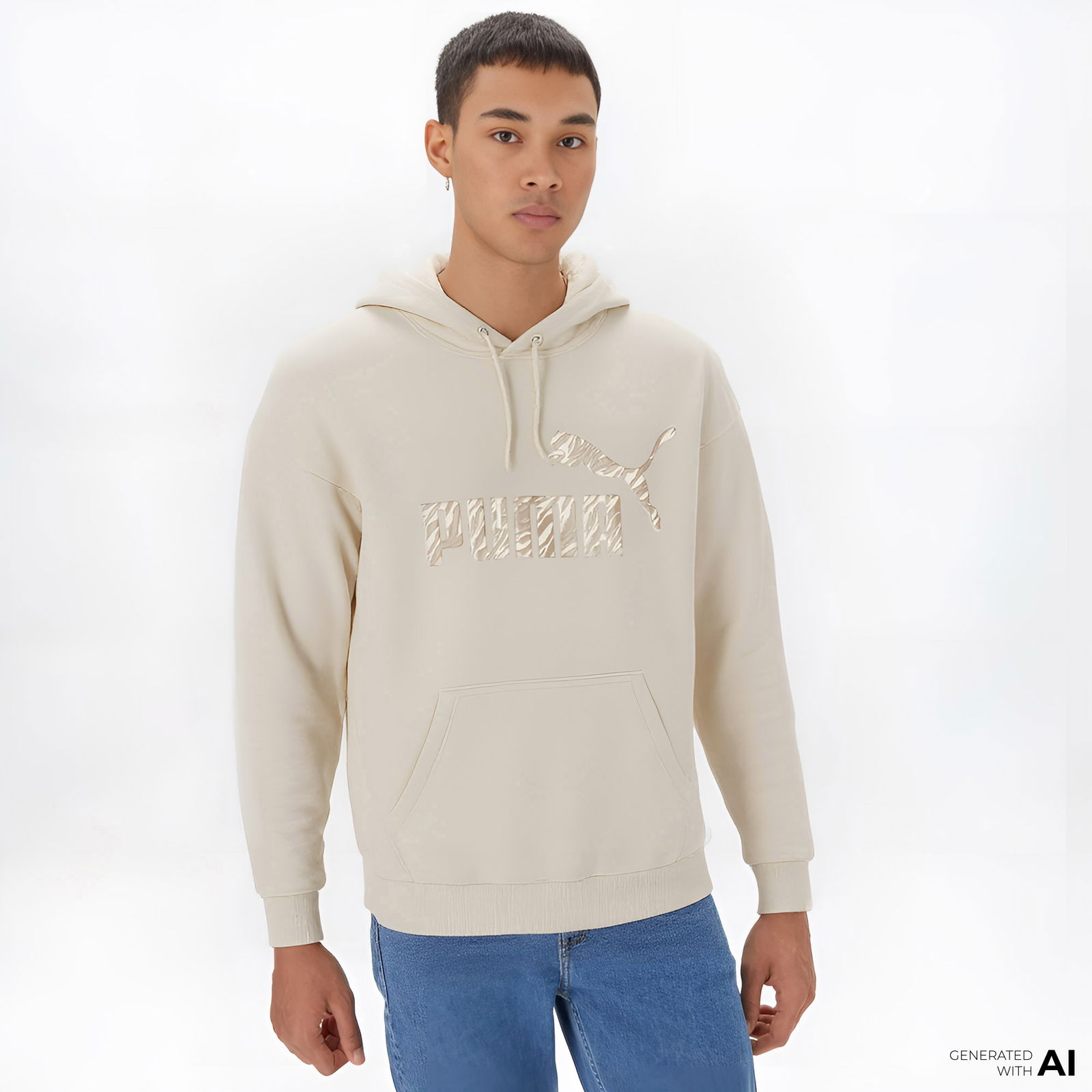 Puma Essential Animal Kadın Bej Günlük Sweatshirt