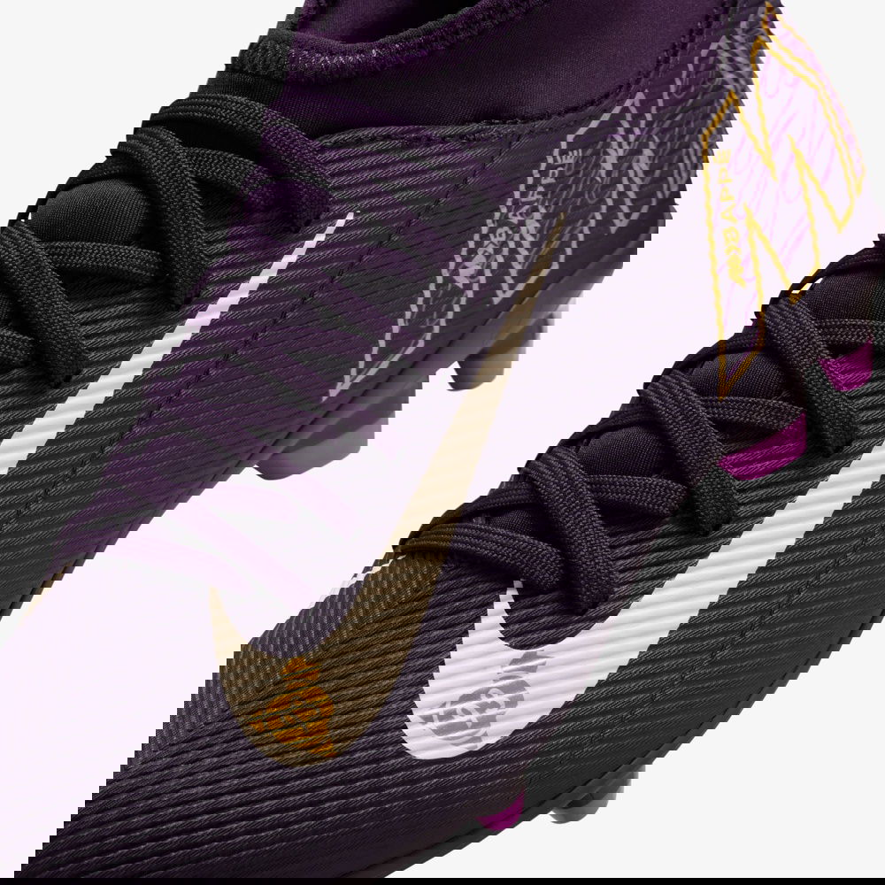 Nike Jr. Mercurial Superfly 10 Club "Kylian Mbappe" Çocuk Mor Çim Saha Kramponu