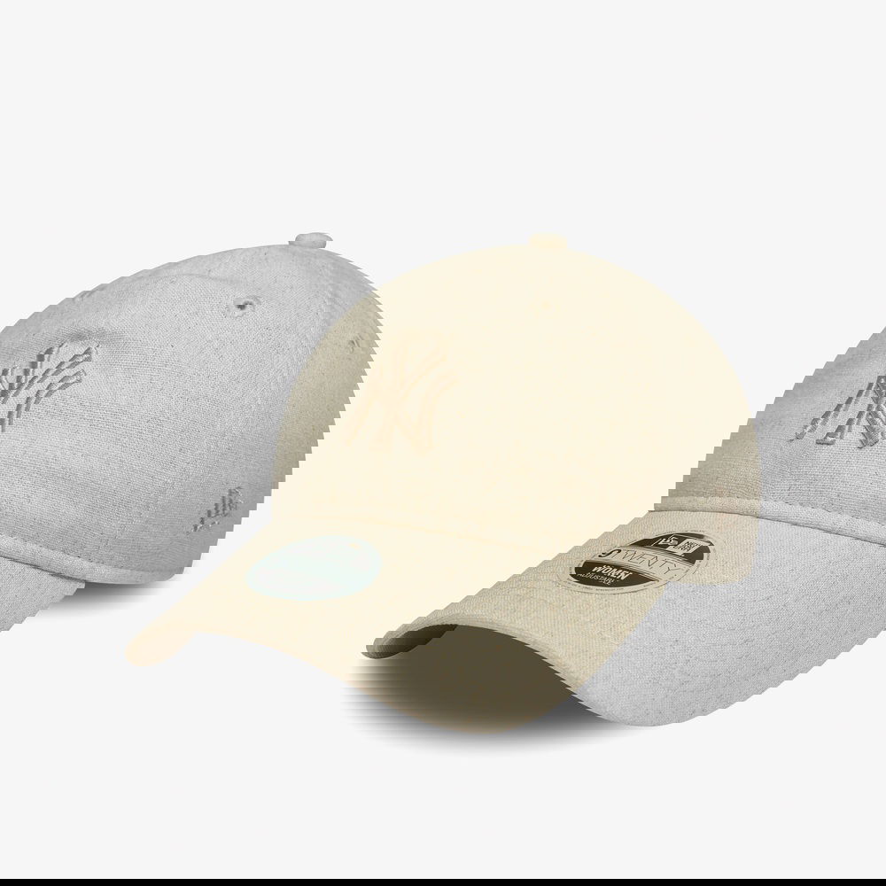 New Era 9Forty New York Yankes Mlb Linen Kadın Krem Şapka