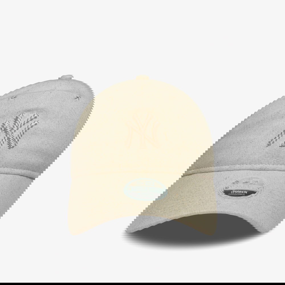 New Era 9Forty New York Yankes Mlb Linen Kadın Krem Şapka