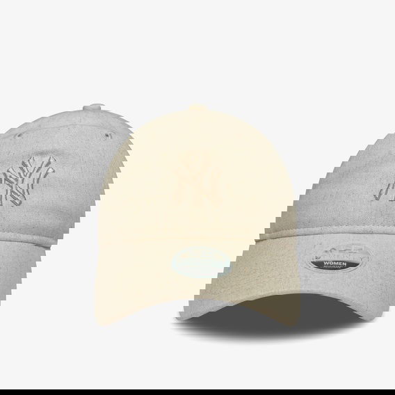 New Era 9Forty New York Yankes Mlb Linen Kadın Krem Şapka