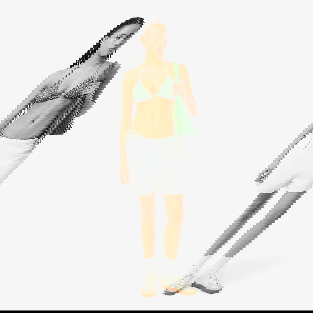 Lacoste Classic Kadın Baskılı Yeşil Bikini Üstü