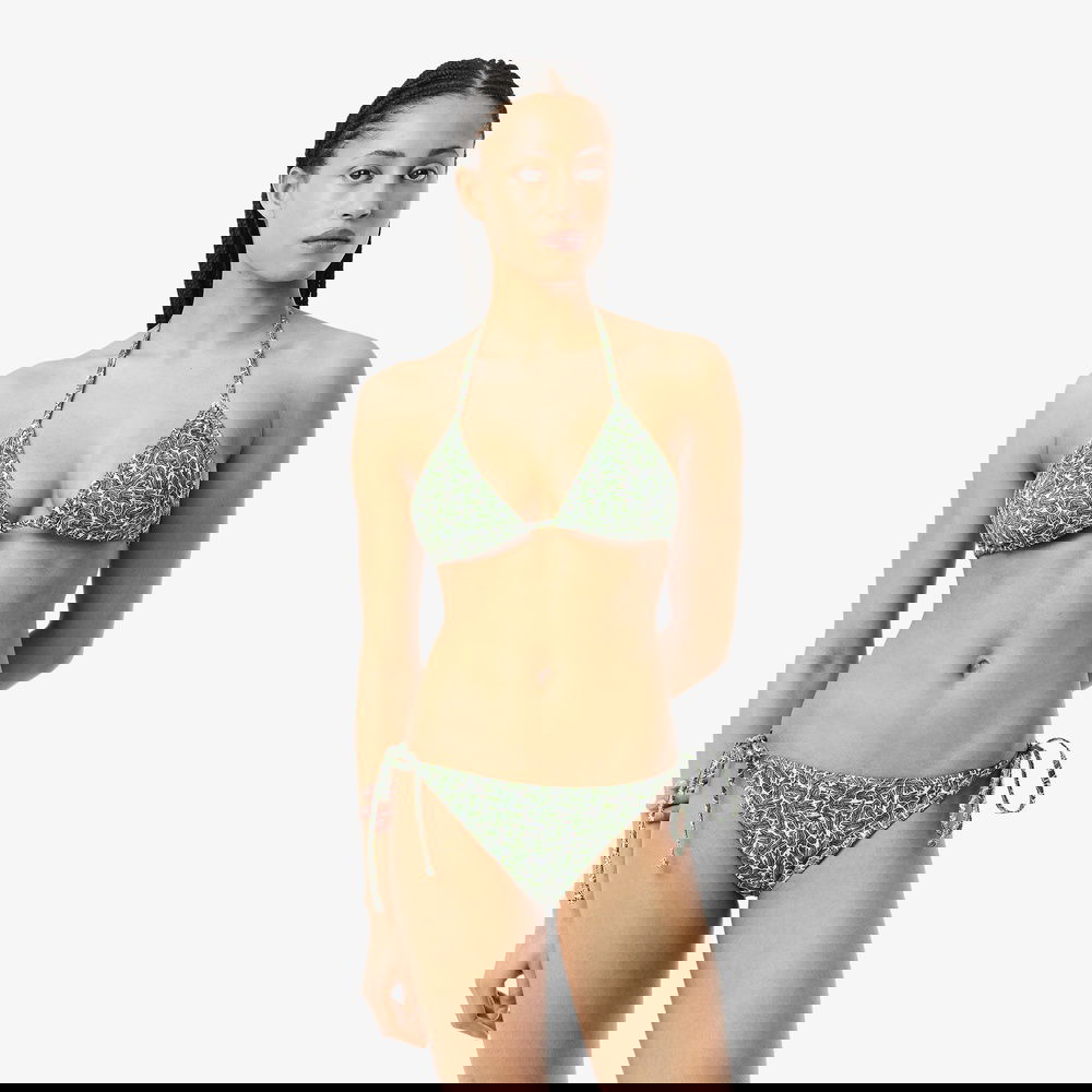 Lacoste Classic Kadın Baskılı Yeşil Bikini Üstü