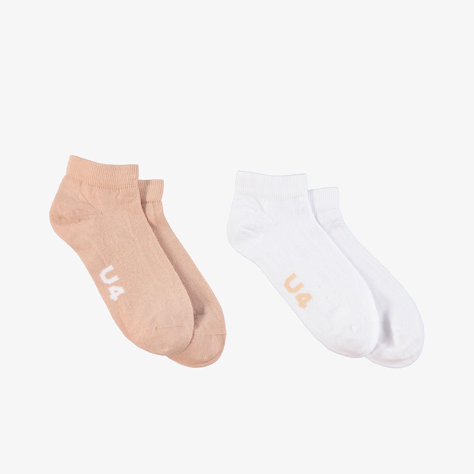 UNITED4 Patik Unisex Beyaz 2li Çorap