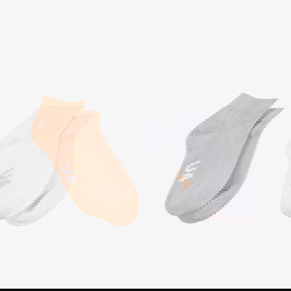 UNITED4 Unisex Beyaz/Pembe 2'li Çorap