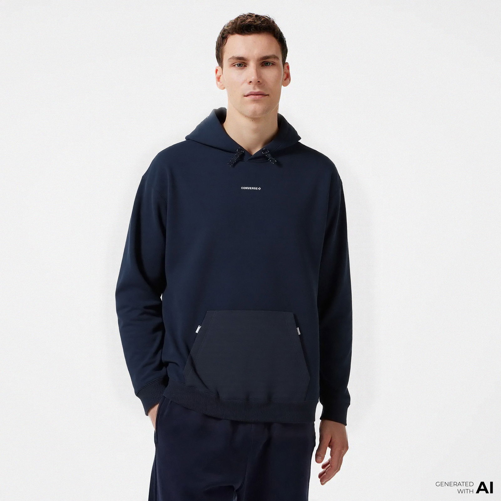 Converse Wordmark Erkek Siyah Günlük Sweatshirt