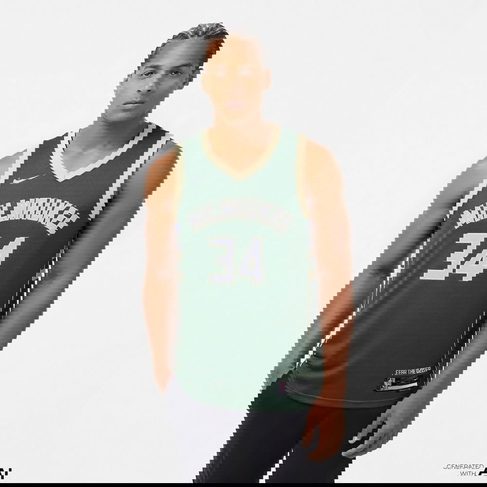 Nike Milwaukee Bucks Erkek Yeşil Basketbol Forması