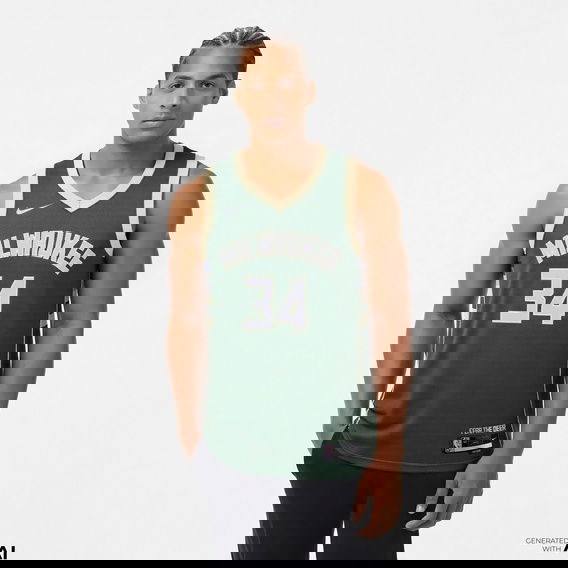 Nike Milwaukee Bucks Erkek Yeşil Basketbol Forması