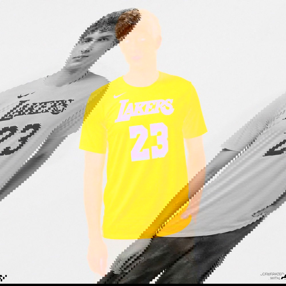 Nike Los Angeles Lakers Erkek Sarı Basketbol T-Shirt