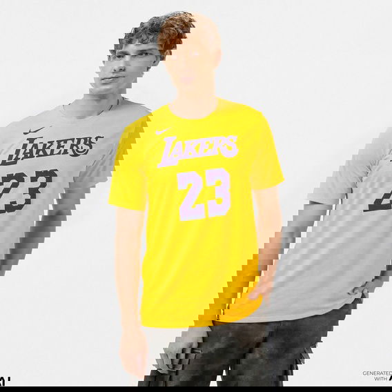 Nike Los Angeles Lakers Erkek Sarı Basketbol T-Shirt