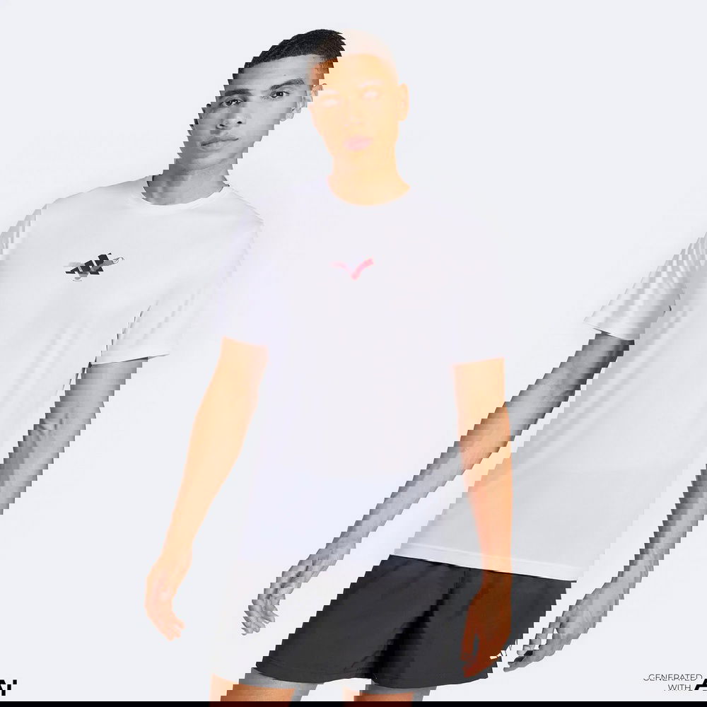 adidas Happy 3 Balls Graphic Erkek Beyaz Tenis T-Shirt