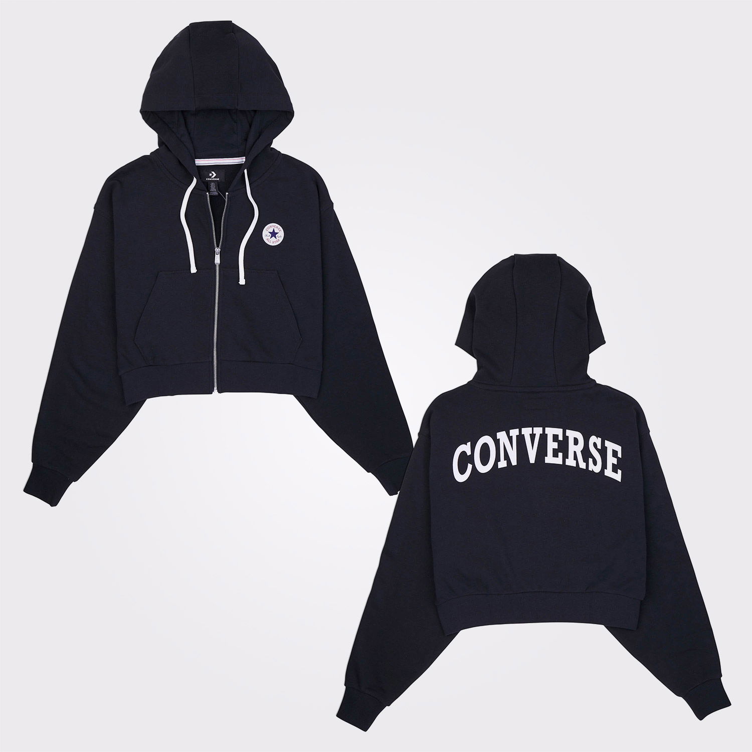 Converse Kadın Fermuarlı Siyah Eşofman Üstü
