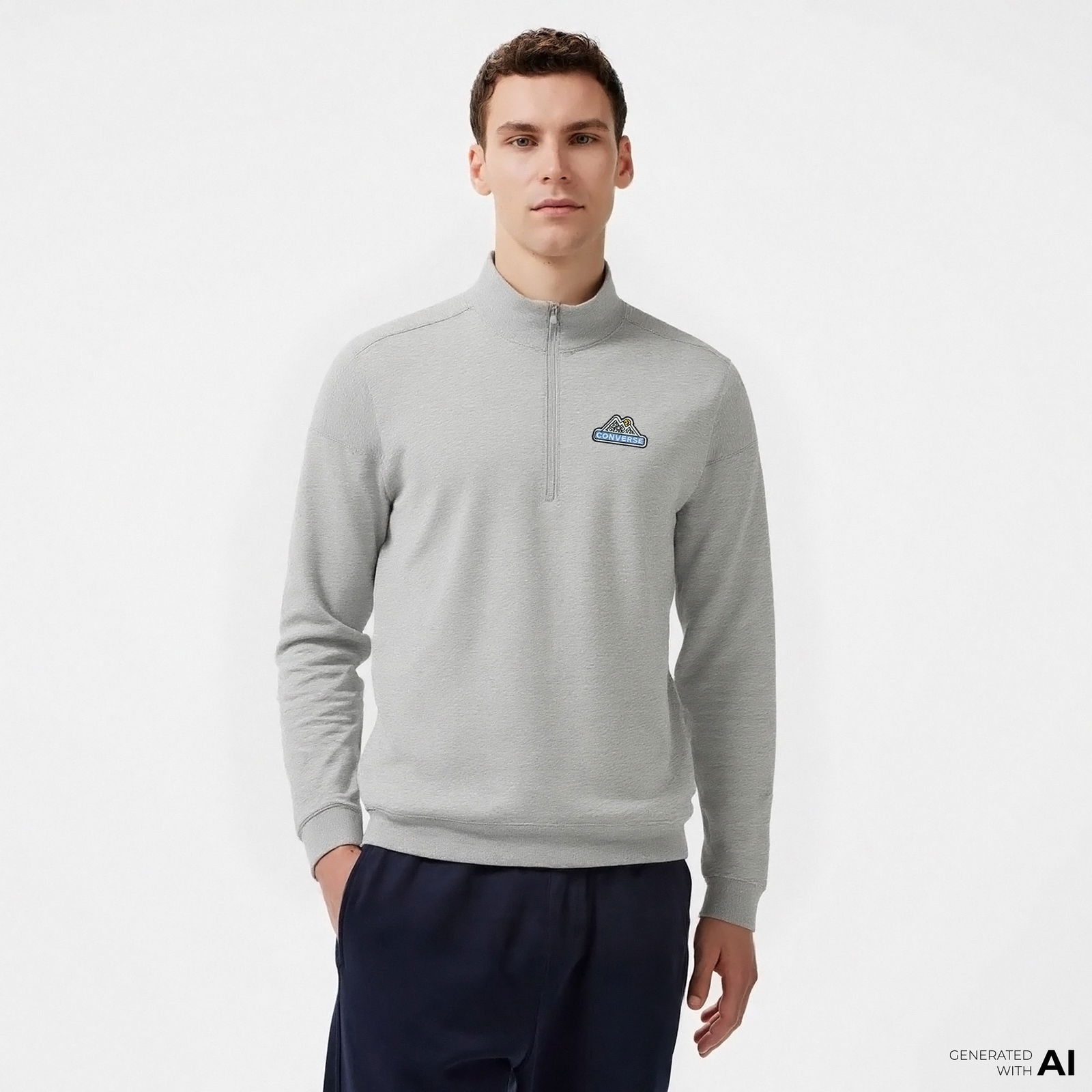 Converse Classic Erkek Gri Sweatshirt
