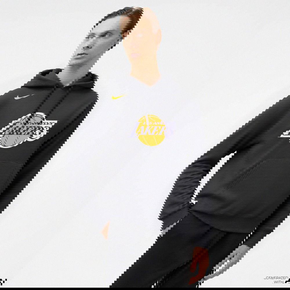 Nike Los Angeles Lakers Club Nba Pullover Erkek Siyah Günlük Sweatshirt
