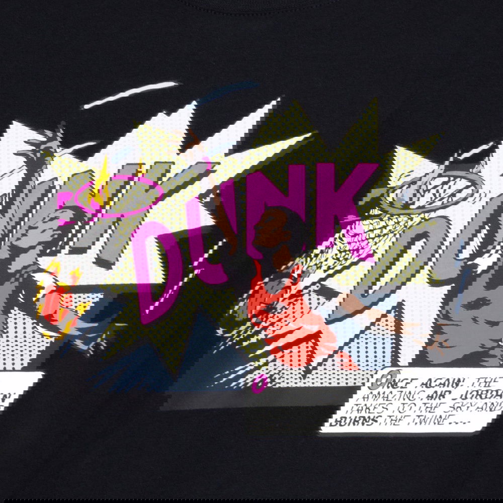 Jordan Air Jordan Comics Dunk Çocuk Siyah Günlük T-Shirt