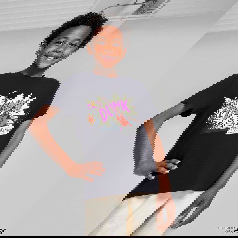 Jordan Air Jordan Comics Dunk Çocuk Siyah Günlük T-Shirt