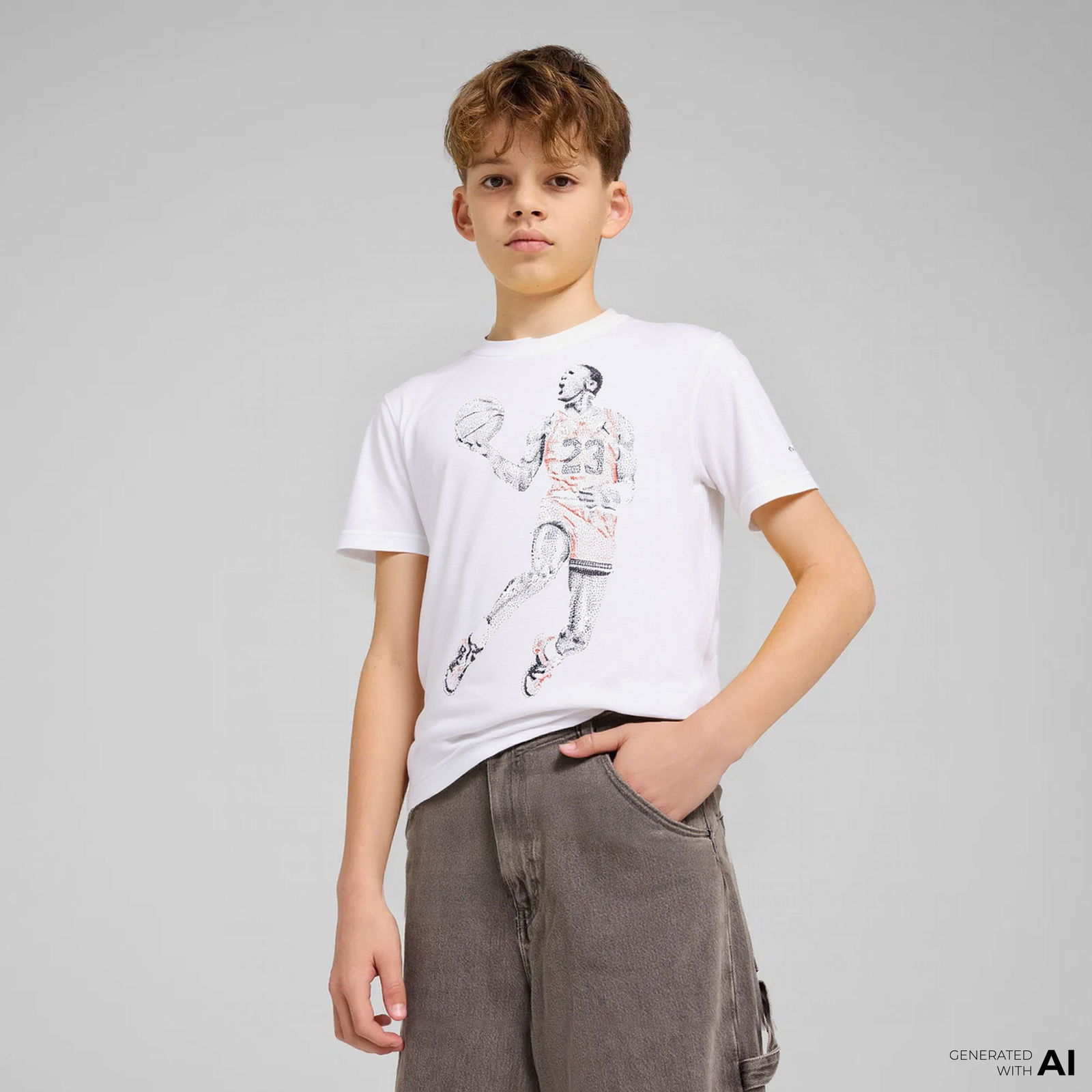 Jordan Jdb Play Çocuk Gri Günlük T-Shirt