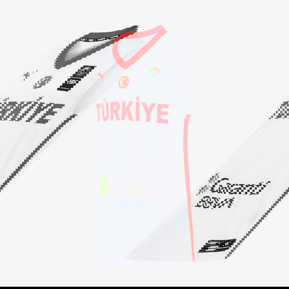 Puma Turkey V-Neck Game Jersey Erkek Beyaz Basketbol Forması
